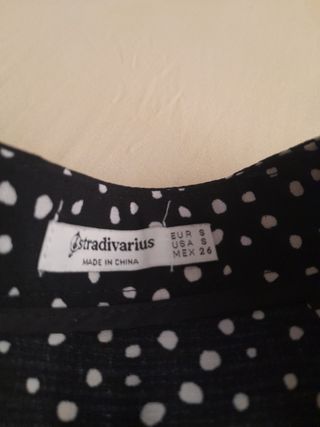 Falda pantalón negra lunares blancos