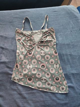 Top estivo spalline - grigio rosa