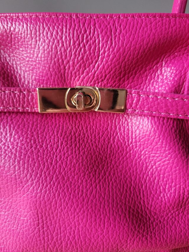 Borsa pelle fucsia Made in Italy