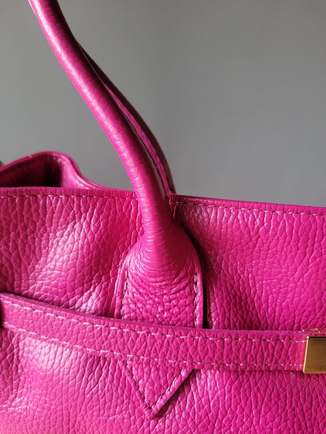 Borsa pelle fucsia Made in Italy