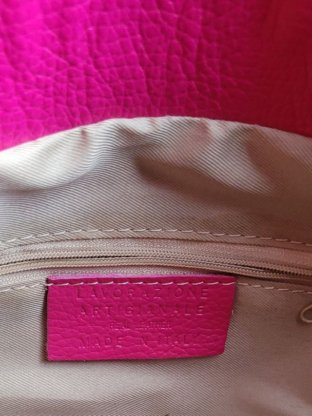 Borsa pelle fucsia Made in Italy