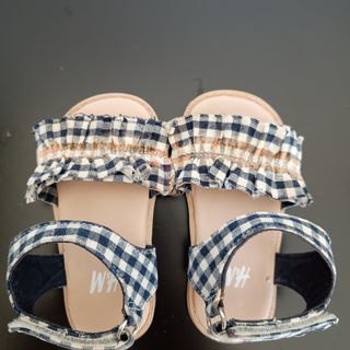 Sandálias bebé 18-19, xadrez azul