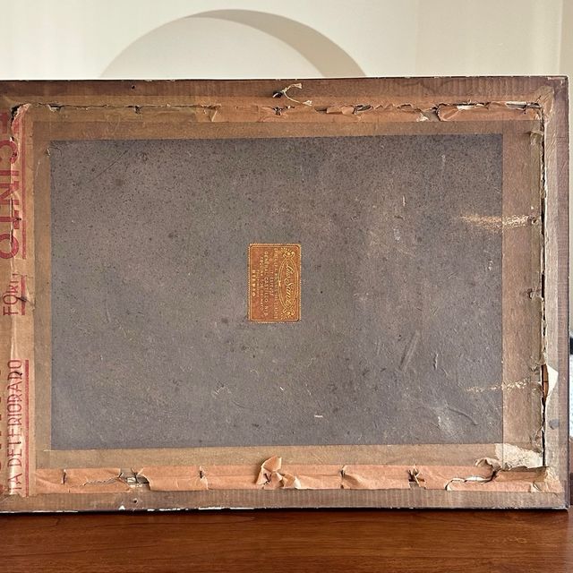 Vintage lámina original cacería