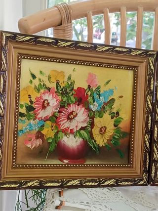 6  Cuadros Flores - Pintados a mano , 