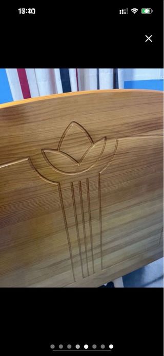 Cabecero y mesita noche madera