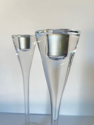 Candelabri in vetro trasparente - 2pz