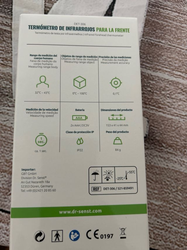 Termómetro infrarrojos Dr. Senst DET-306 nuevo