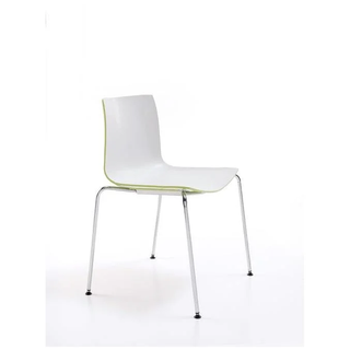 2 sillas Aire, blanco-verde, patas cromadas