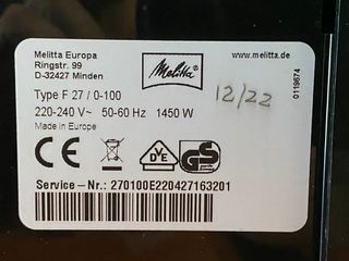 Cafetera Melitta Avanza Series 600
para reparar