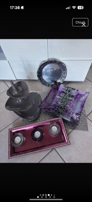 Set Decorativo Cucina Viola Argento