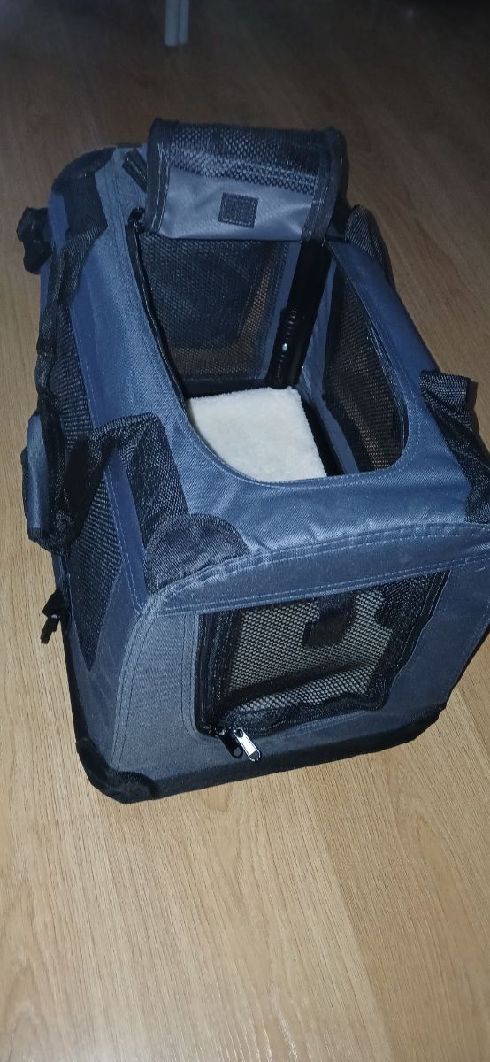 Transportín mascota gris