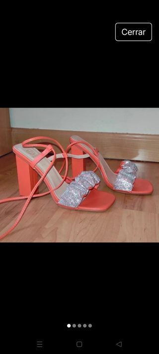 Sandalias Givana tacón naranja