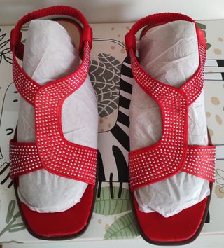 Sandali Borrelli rossi con strass