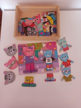 Puzzle de madera Gatos