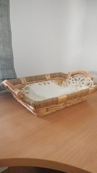 Cesta mimbre blanca - Decoración