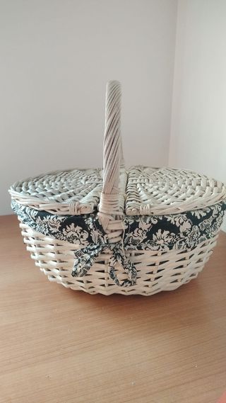 Cesta mimbre blanca - Decoración