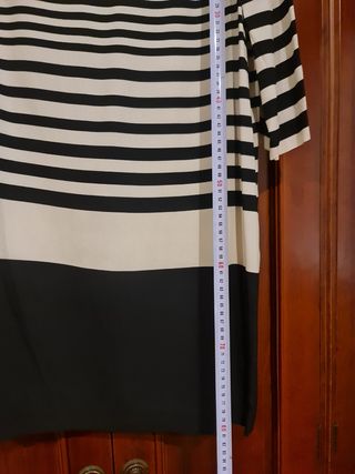 Vestido Zara rayas beige-negro.