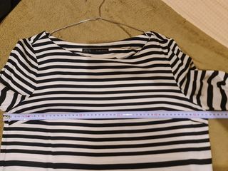 Vestido Zara rayas beige-negro.