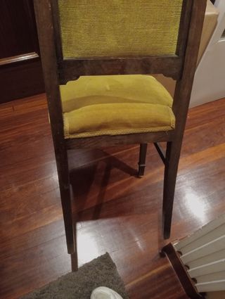 Silla vintage madera y terciopelo