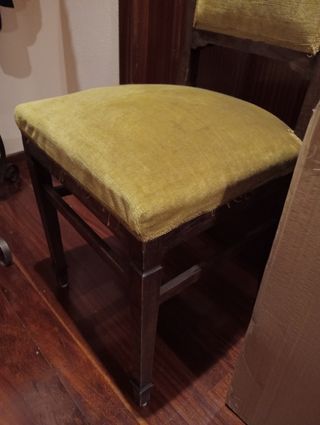 Silla vintage madera y terciopelo