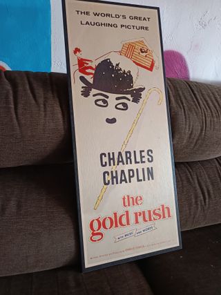 Póster Chaplin 'La fiebre del oro' - en madera