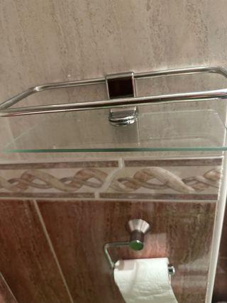 2 Accesorios baño metal plateado