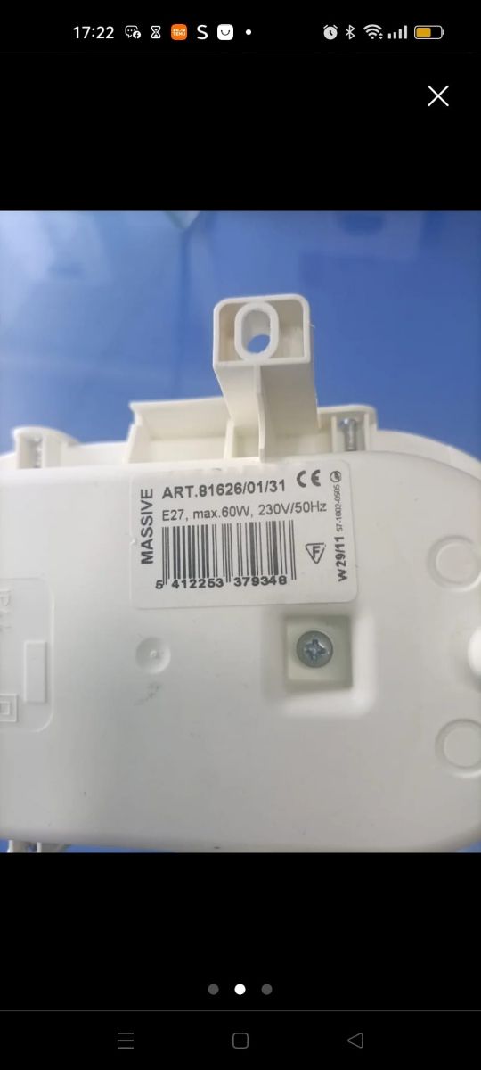 3 Apliques exterior blanco y gris Massive