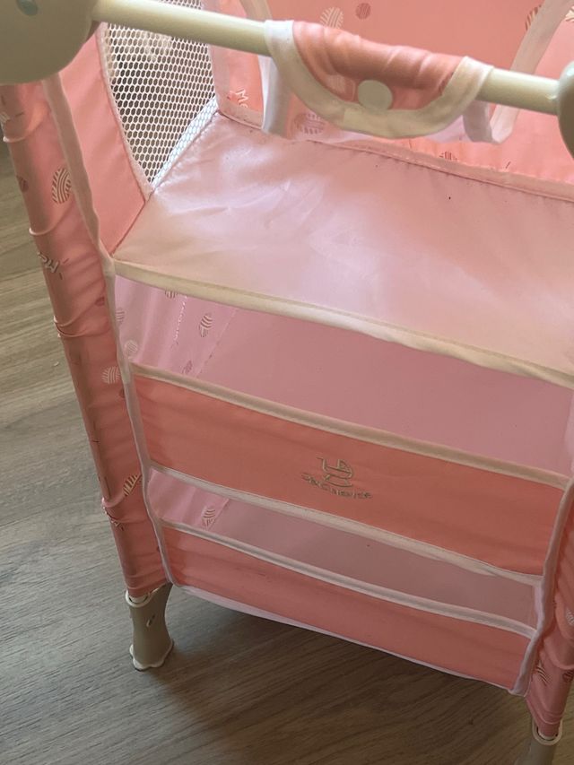 Cuna Plegable Bebe - Rosa