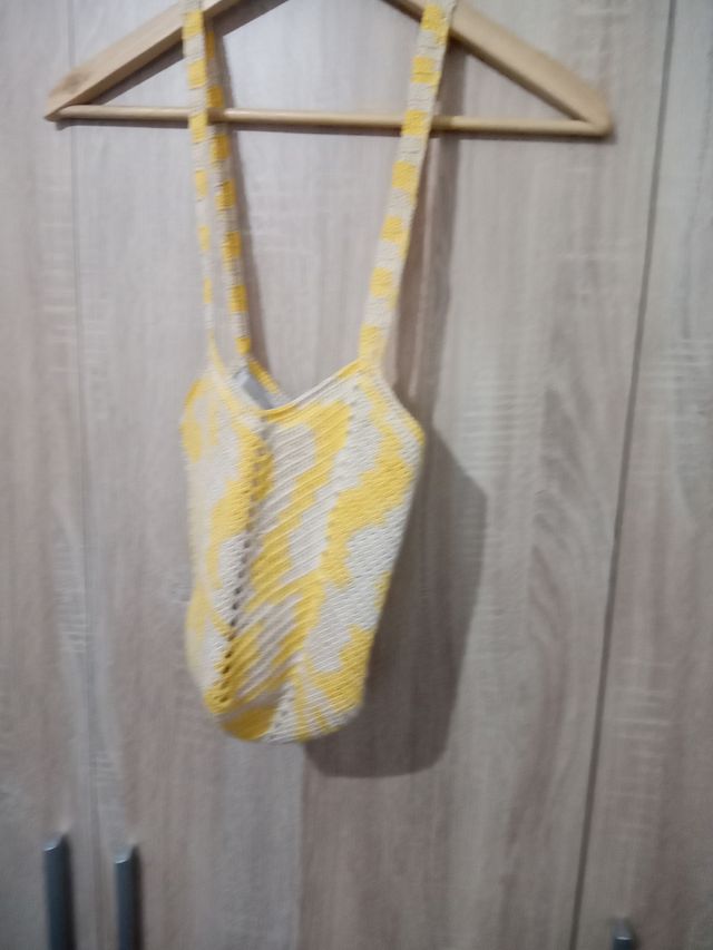 Saco Crochê Verde & Laranja