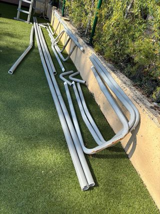 Estructura piscina metalica gris 16 piezas