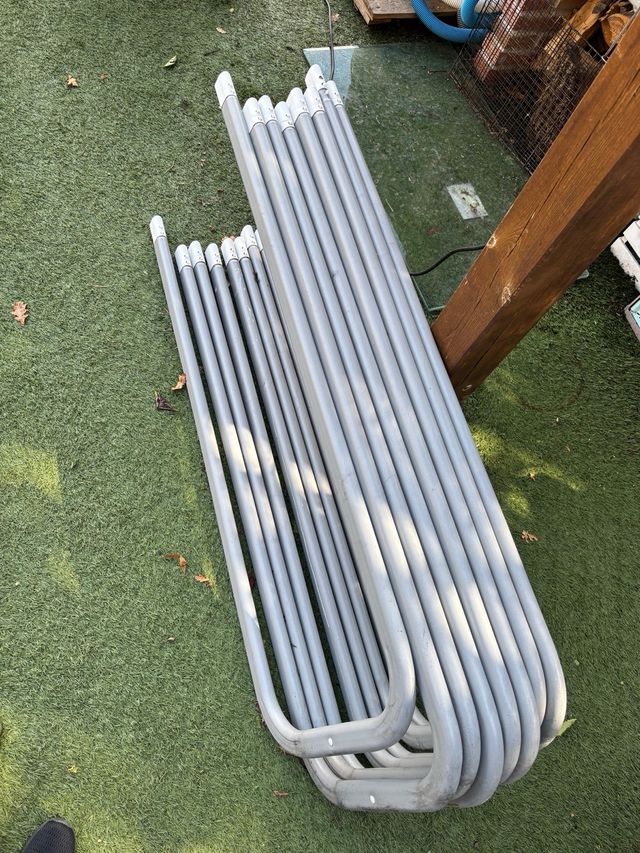 Estructura piscina metalica gris 16 piezas