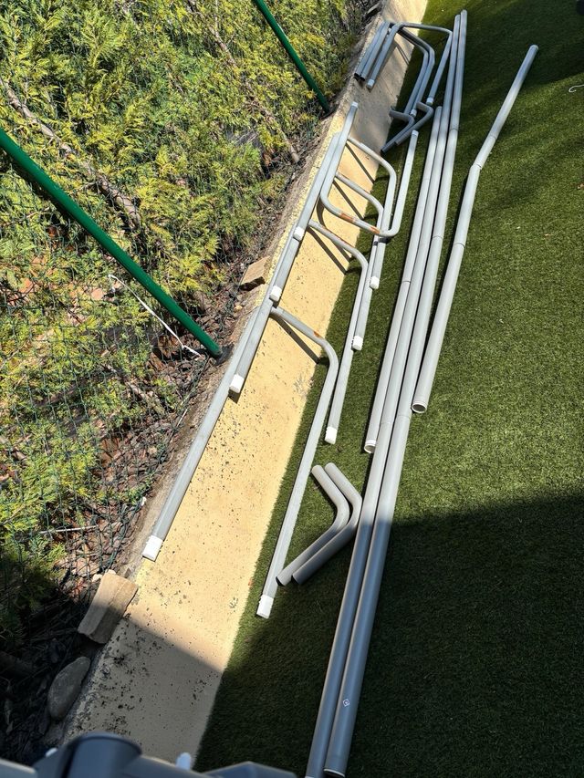 Estructura piscina metalica gris 16 piezas