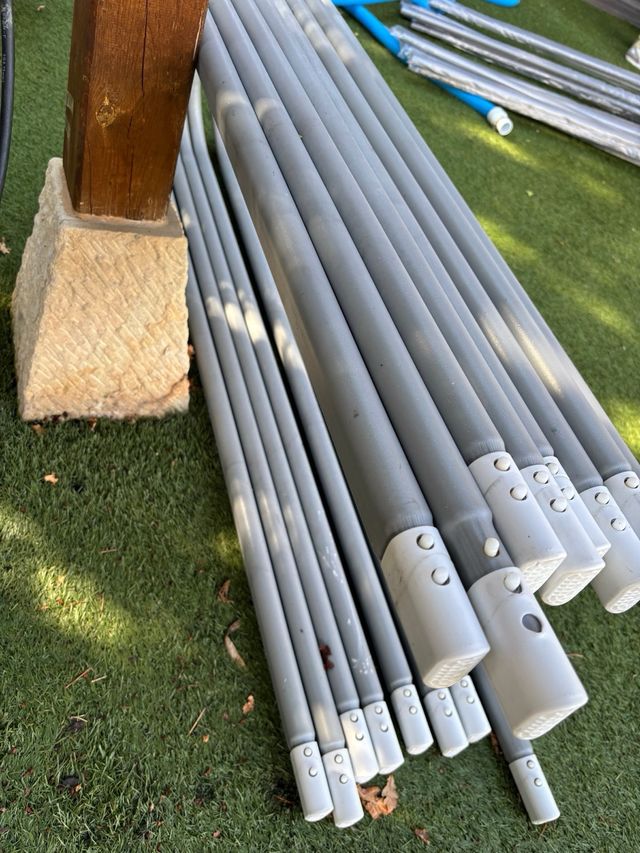 Estructura piscina metalica gris 16 piezas