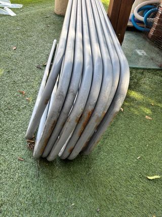 Estructura piscina metalica gris 16 piezas