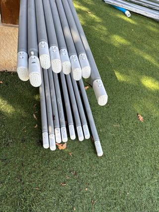 Estructura piscina metalica gris 16 piezas