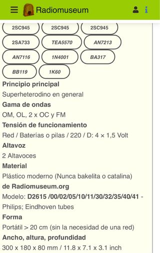 Radio Philips D2615 - 5 Bandas
