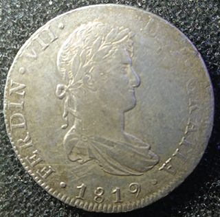 Moneda plata Fernando VII 1819