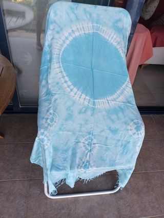 Pareo playero azul y blanco