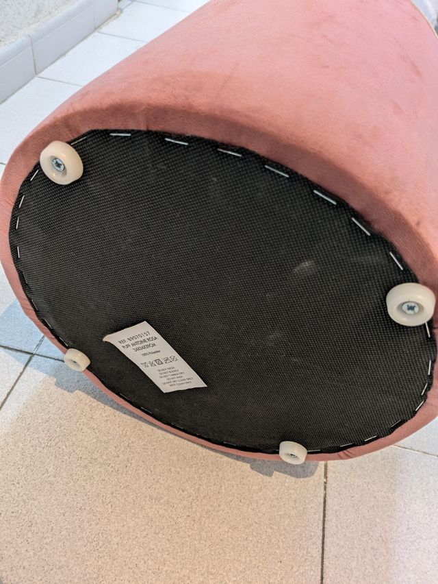 Puf terciopelo rosa - Decoración