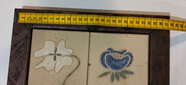 2 Cuadros Cerámica Flores Vintage