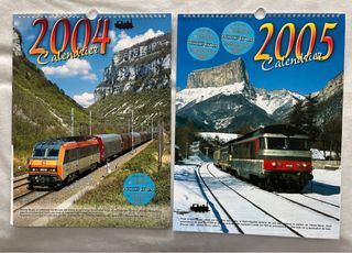 Lote 2 calendarios de pared trenes Francia