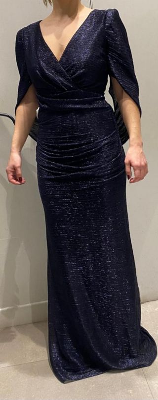 Vestido fiesta azul brillante