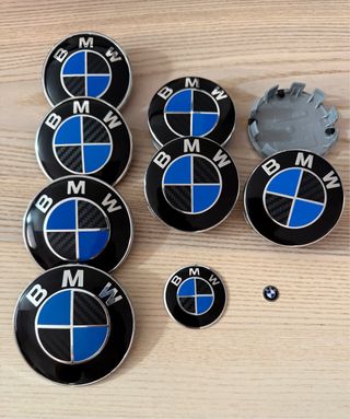 Emblemas BMW exclusivos únicos Logos BMW carbono 