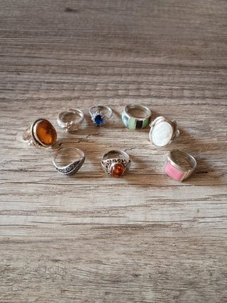 8 sortijas plata ley - multicolor..
13 € .cada una
