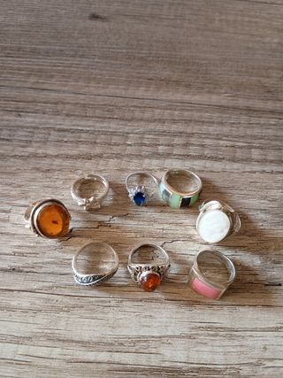 8 sortijas plata ley - multicolor..
13 € .cada una