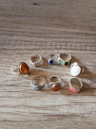 8 sortijas plata ley - multicolor..
13 € .cada una