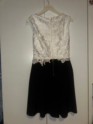 Vestito pizzo bianco e nero tg 42