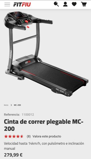 Cinta correr plegable FITFIU MC-200