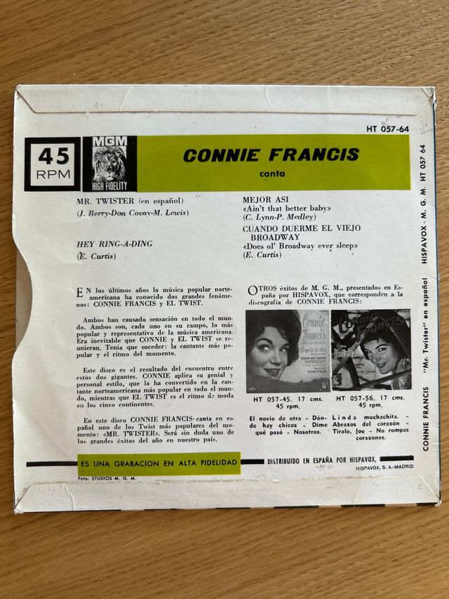 Vinilo Connie Francis - Mr. Twister