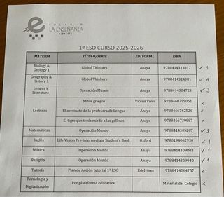 libros 1 ESO Ed ANAYA y OXFORD